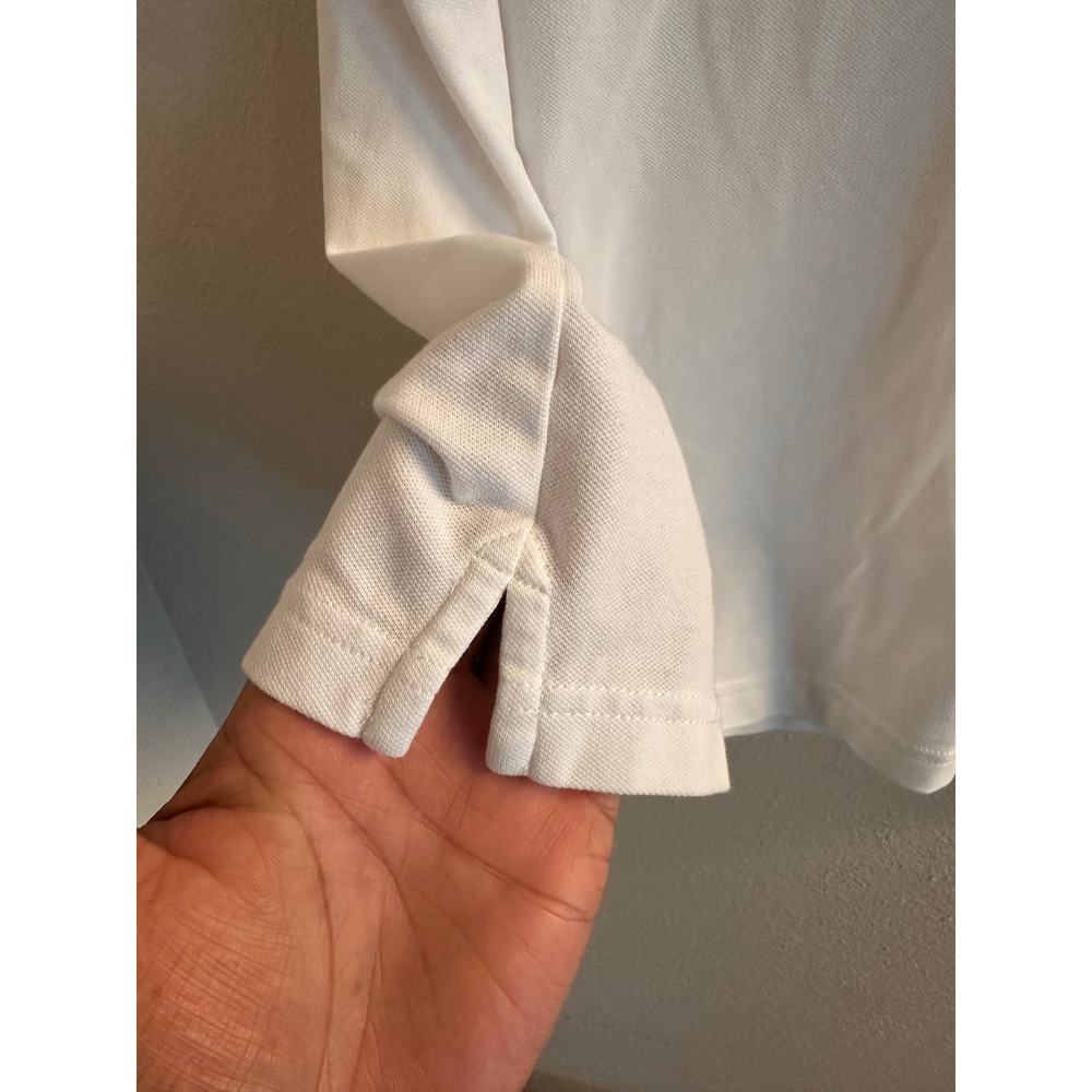 J Crew Flex Pique Polo Shirt Men's XL White Untucked Short Sleeve Knit Cotton - Picture 5 of 7